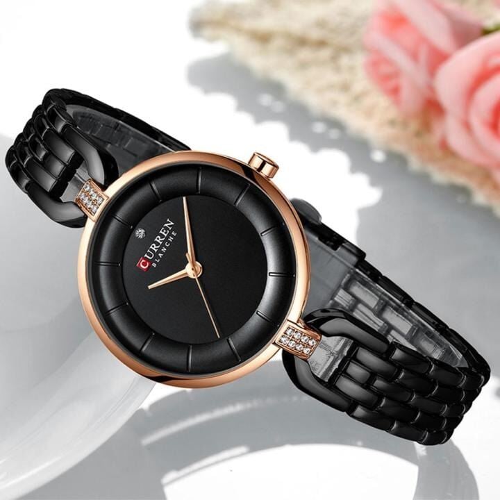 Picture of inspried by Curren 9052 Luxury Brand Fashion Stainless Steel Wrist Watch For Women - BlackRose Gold, Gold, Black, Silver