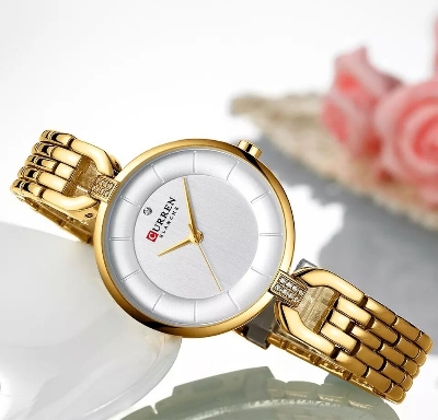 Picture of inspried by Curren 9052 Luxury Brand Fashion Stainless Steel Wrist Watch For Women - BlackRose Gold, Gold, Black, Silver