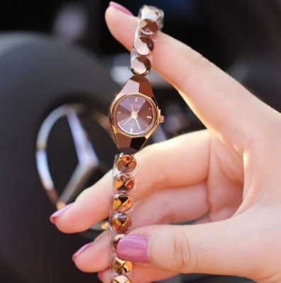 Picture of inspried by GEDI 1101 Women's Mini Dial Bracelet Simple and Fashionable Waterproof Tungsten Steel Color Women's Watch Quartz WatchBlack, golden, rose light, Rose Gold