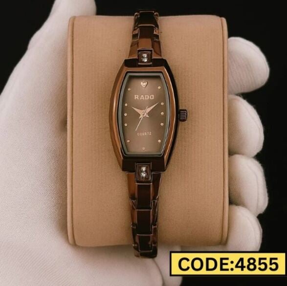 Picture of Inspried bye Rado Ladis Watch Model 6090 Rose Golden Colour Watch LadisChocolate, gold white, Gold