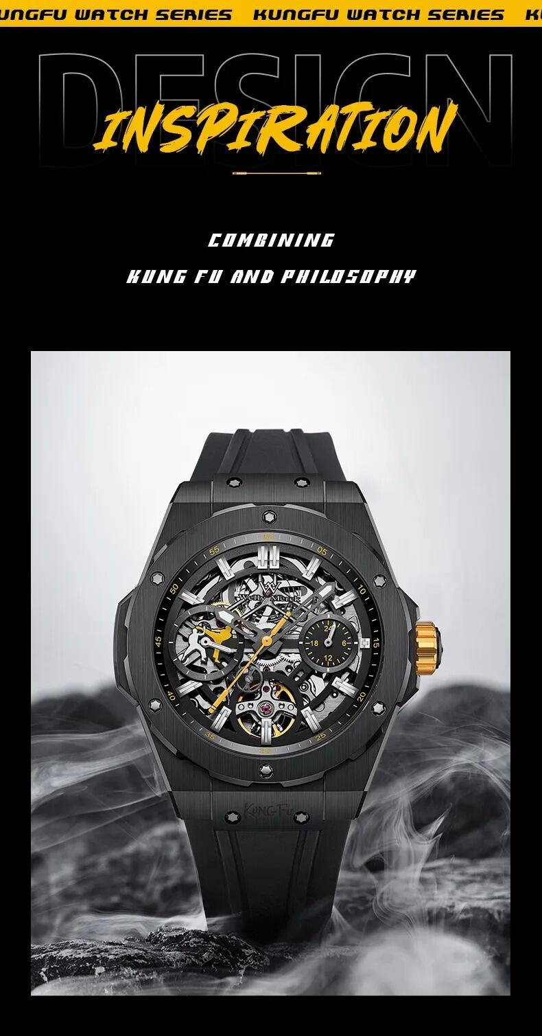 Picture of Inspried bye Welly Merck Watches Man Stainless Steel Waterproof Diver Kung Fu Collaboration Series Limited Edition WatchBlue, Brown, ash, Black