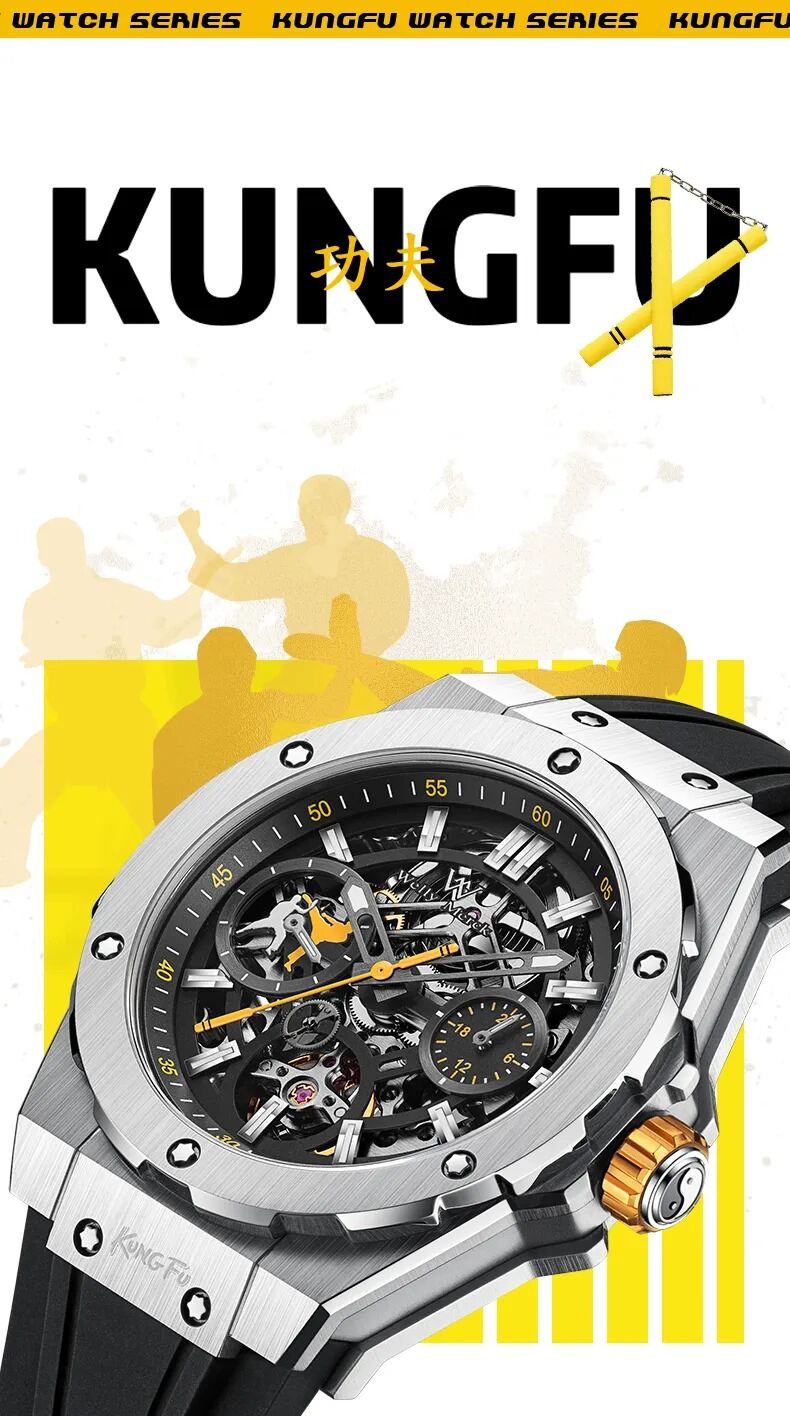 Picture of Inspried bye Welly Merck Watches Man Stainless Steel Waterproof Diver Kung Fu Collaboration Series Limited Edition WatchBlue, Brown, ash, Black