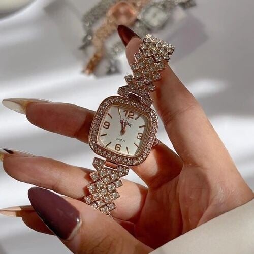 Picture of INSPRUED BYE WOMEN'S WATCH GOLD CHAIN ​​PARTY BRANDED KOREA SMALL DIAMETER NIDAE JAM121G1 MODERN FASHION BEAUTIFUL BOX LUXURY ELEGANT CASUAL TEENAGERS GIRLS INVITES.-Rose Gold