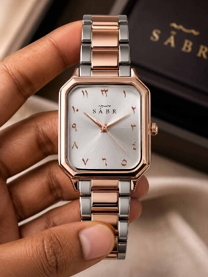 Picture of Islamic Arabic Dial SABR watch (Black& silver edition) with premium boxBlack, Rose Gold, Green