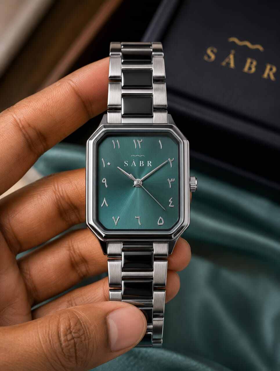 Picture of Islamic Arabic Dial SABR watch (Black& silver edition) with premium boxBlack, Rose Gold, Green