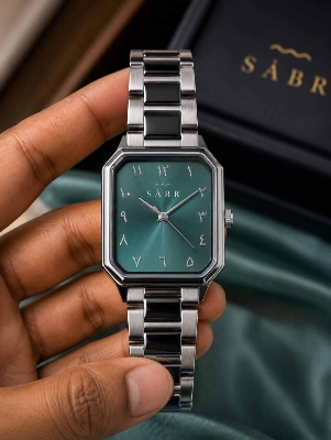 Picture of Islamic Arabic Dial SABR watch (Black& silver edition) with premium boxBlack, Rose Gold, Green