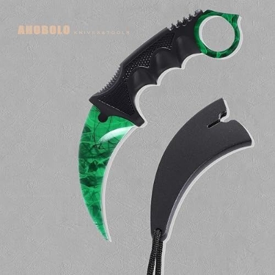 Picture of Karambit Knife Fixed Blade Knife Fixed Blade Tactical Camping Tool with Sheath and Cord for Camping Hunting-Black