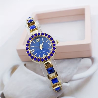 Picture of Ladies' Artificial Jade Round Dial Artificial Jade Bracelet WatchPurple, Yellow, Gold, Pink, Blue, Black, Off White, Red