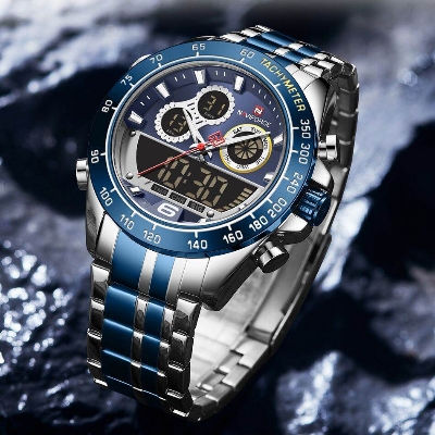 Picture of NAVIFORCE 9188 Men Watch Waterproof Sports Men’s Quartz Wrist Watches Waterproof Stainless Steel Date Relogio MasculinoBlack, Blue