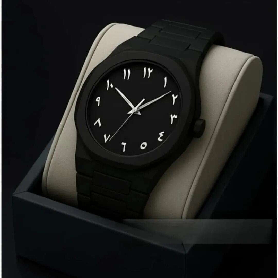 Picture of New Men Arabic Watch With Black And White Dial Design Fashion And Personality Style 30ATM Waterproof Men And Women Quartz Watch ﻿