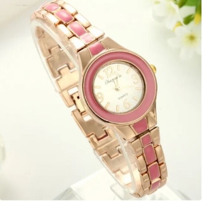 Picture of New Women Watches Lady Quartz Analog Fashion Rose Gold Bracelet WatchPink, Black, White, Chocolate, Red light, Red