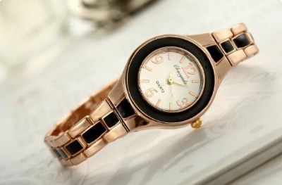 Picture of New Women Watches Lady Quartz Analog Fashion Rose Gold Bracelet WatchPink, Black, White, Chocolate, Red light, Red