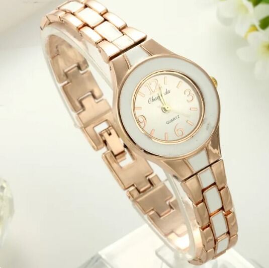 Picture of New Women Watches Lady Quartz Analog Fashion Rose Gold Bracelet WatchPink, Black, White, Chocolate, Red light, Red
