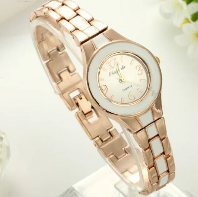 Picture of New Women Watches Lady Quartz Analog Fashion Rose Gold Bracelet WatchPink, Black, White, Chocolate, Red light, Red