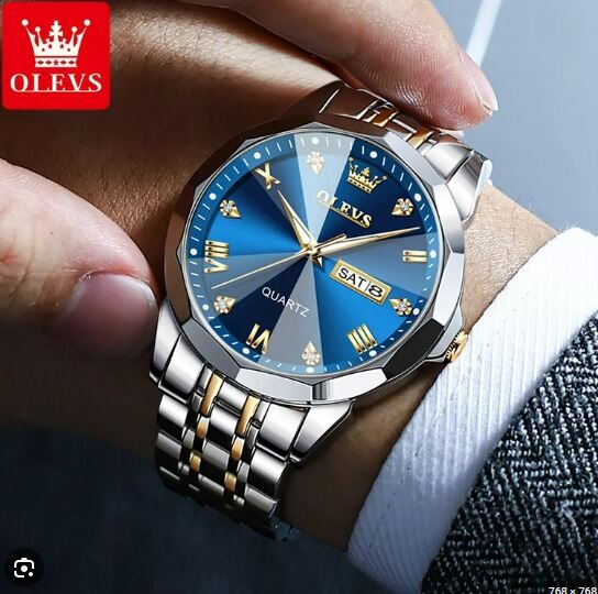 Picture of Oli-vs 9931 new luxury fashion stainless steel imported quartz movement wrist-watch for men - Watch-Blue