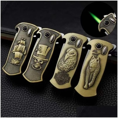Picture of ool Metal Torch Lighter, Unique Swords Design Appearance, Inflatable and Reusable, Suitable for Men's Gift Ideas (No Gas) (Bronze