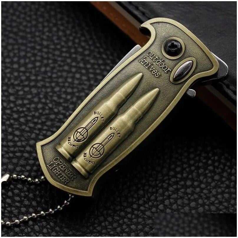 Picture of ool Metal Torch Lighter, Unique Swords Design Appearance, Inflatable and Reusable, Suitable for Men's Gift Ideas (No Gas) (Bronze
