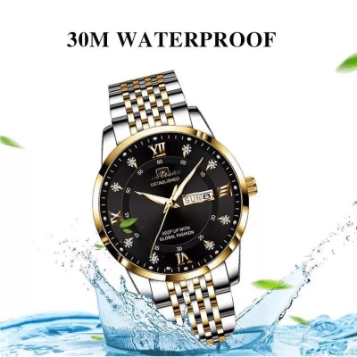 Picture of POEDAGAR Luxury Top Brand Waterproof Luminous Date Week Sports Japan movement Stainless Steel 836-Gold