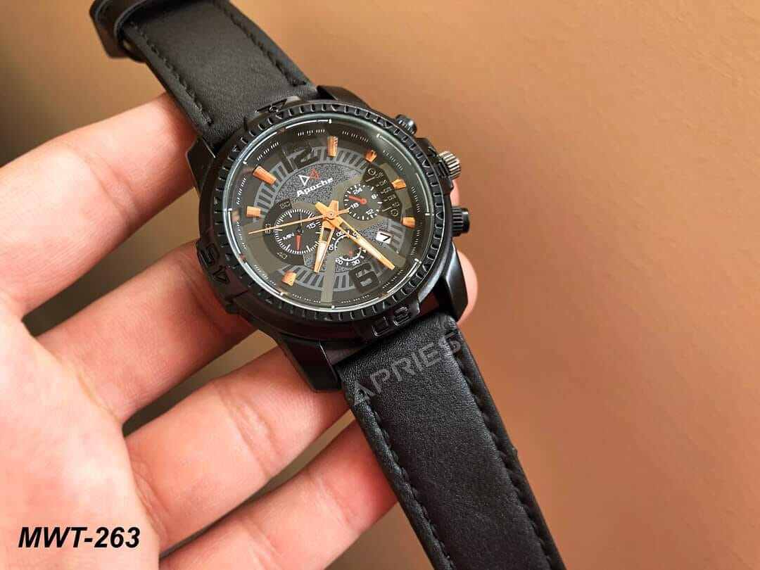 Picture of Premium Apache Watch for Men with Calendar.Brown deep white, Brown black, full black new, Brown light white, blueblack, full choclate