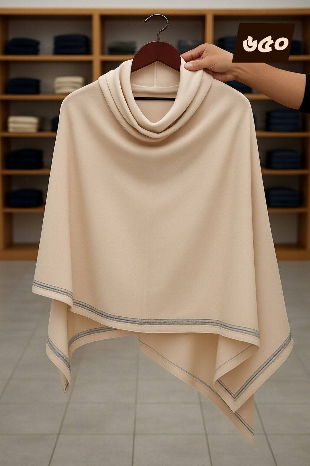 Picture of PULI Womens Large Cross Front Poncho Sweater Wrap Topper Knitted Elegant Shawls Cape for Fall WinterBlack, Chili Red, Off White, Grey, White