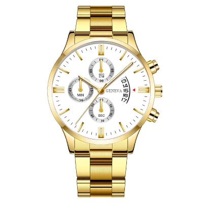 Picture of Reloj Hombre Fashion Mens Watches Luxury Stainless Steel Quartz Wristwatch Men Business Casual Calendar Watch Relogio Masculino -Watch For MenGold black, Gold, Black, Blue