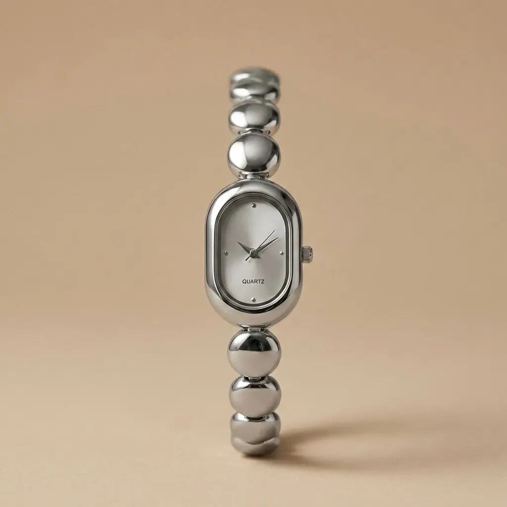 Picture of Scottie 9731 New Small Oval Simple Bracelet Watches for Women Light Luxury Diamond Ladies Quartz Watchsilver pink, Silver, Gold