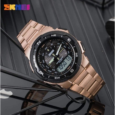 Picture of SKMEI 1370 Stainless Steel Waterproof Wrist WatchBlack, Silver, Gold, Roses
