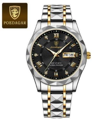 Picture of Skmei 9268 Luxury Fashion Stainless Steel Quartz Movement Waterproof Watch For Men - ঘড়ি Preferble - Low Hassle and MaintananceSilver, Blue, Black
