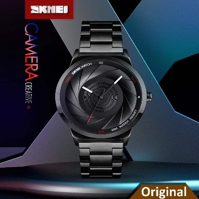 Picture of SKMEI Men Fashion Watch Stainless Steel Quartz Watch Simple Waterproof Business Men Watch 9210Gold, Blue, Silver, Black