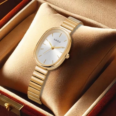 Picture of Stainless Steel Strap & Alloy Case Elegant Oval Dial Quartz Dress Wristwatch for Women – Classic Ladies WatchSilver, Multicolor, silver toton, silver black, Gold white, gold black