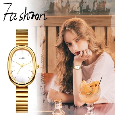Picture of Stainless Steel Strap & Alloy Case Elegant Oval Dial Quartz Dress Wristwatch for Women – Classic Ladies WatchSilver, Multicolor, silver toton, silver black, Gold white, gold black