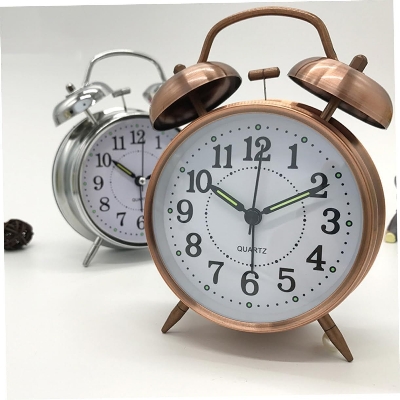 Picture of SWHONG Copper metal clock alarm clock mute student alarm clock 3 inch-Gold