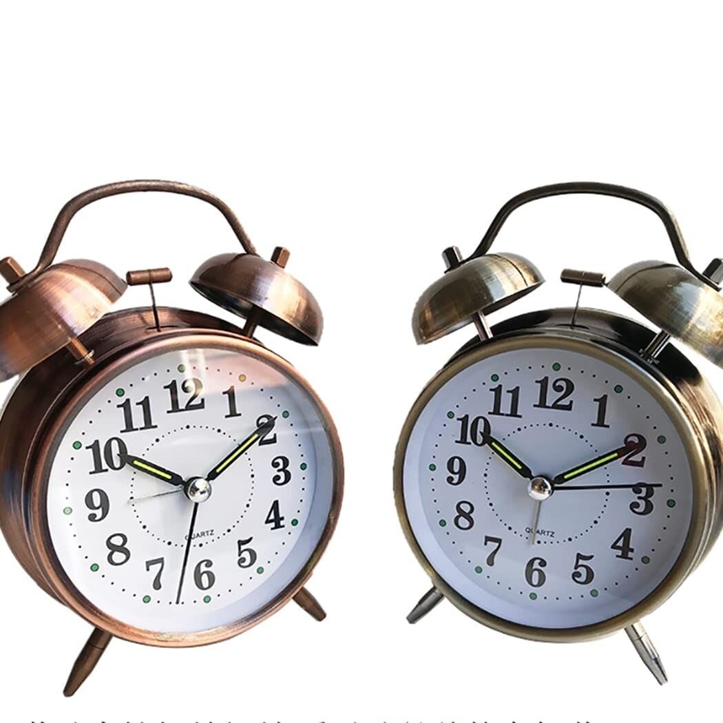 Picture of SWHONG Copper metal clock alarm clock mute student alarm clock 3 inch-Gold