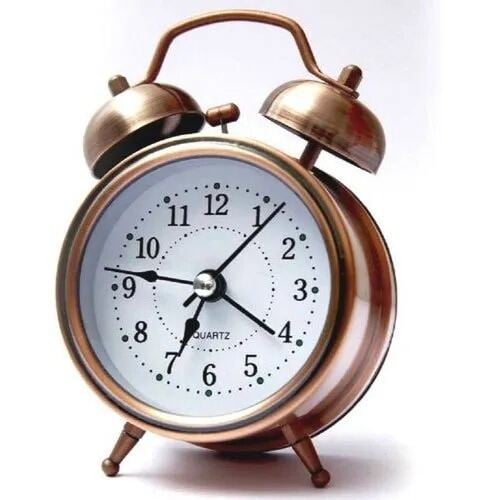 Picture of SWHONG Copper metal clock alarm clock mute student alarm clock 3 inch-Gold