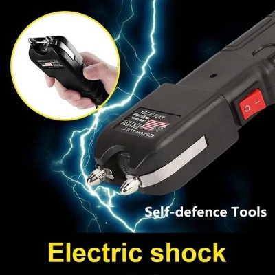 Picture of Tactical Flashlight 928 - High Impact ABS, USB Charging with Window Switch, Fixed Flashlight for Self Defense-Black