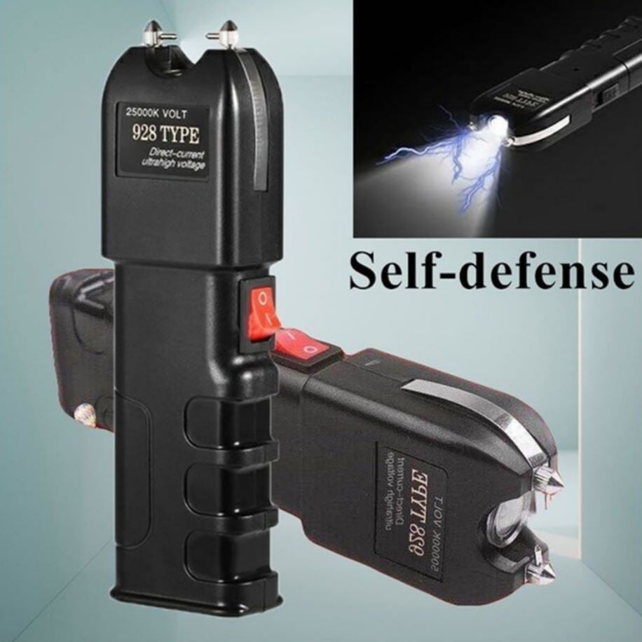 Picture of Tactical Flashlight 928 - High Impact ABS, USB Charging with Window Switch, Fixed Flashlight for Self Defense-Black
