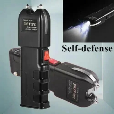 Picture of Tactical Flashlight 928 - High Impact ABS, USB Charging with Window Switch, Fixed Flashlight for Self Defense-Black