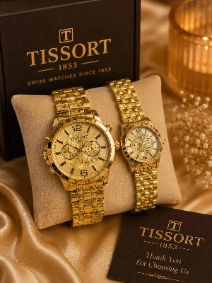 Picture of Tissot Lovely Round Watch CNP coupleWhite, white rose, Black, black rose, Gold, silver rose