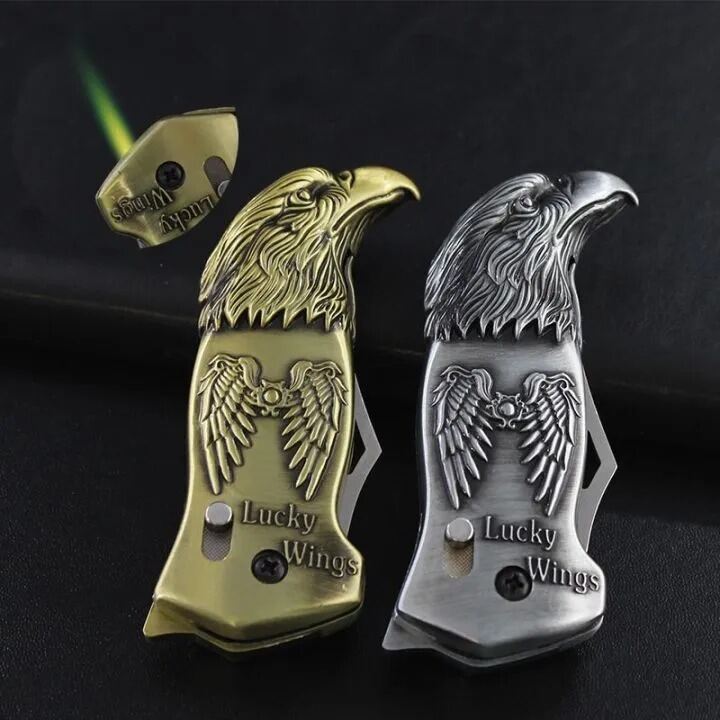 Picture of Torch Lighter, Windproof Double Flame Dragon Butane Lighter, Cool Dual Jet Flame Refillable, Creative Gift for Men