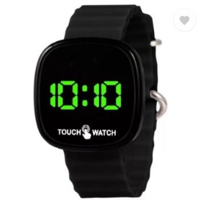 Picture of Ultra Black Square Touch Digital Watch - For Boys & Girls D-69 Ultra LED Touch Screen For Kids LEDBlue, Black, Red, White, Green, Brown