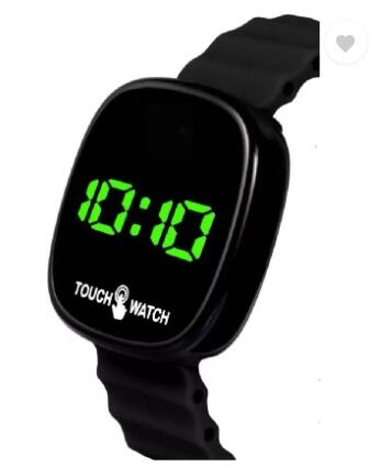 Picture of Ultra Black Square Touch Digital Watch - For Boys & Girls D-69 Ultra LED Touch Screen For Kids LEDBlue, Black, Red, White, Green, Brown