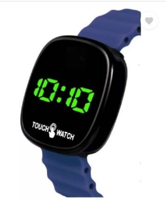 Picture of Ultra Black Square Touch Digital Watch - For Boys & Girls D-69 Ultra LED Touch Screen For Kids LEDBlue, Black, Red, White, Green, Brown