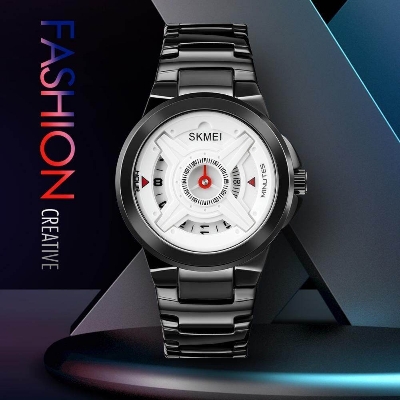 Picture of Upgrade Your Wristwear with the SKMEI 1699 Men's Stainless Steel Wrist Watch - Luxury Quartz Brand Clock - Very Comfortable And FashionableBlack, White