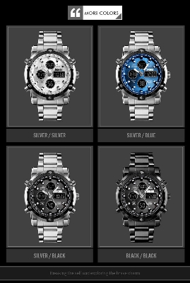 Picture of Versatile -Choice and Remark -SKMEI Fashionable Quartz Dual Display Watch 1389- Avant-garde Qualityful - Easy To care and LongiveBlue, Black