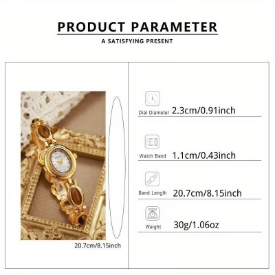 Picture of Women'S Elegant Green & Golden-Tone Quartz Watch with Tiger'S Eye & Natural East Asian Stone Accent - Luxury Brown Dial, Golden-Tone Case & Bandgold Red, halka beguni, Purple, gold pathore, gold black, gold  of white, Blue