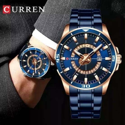 Picture of CURREN Men's Business Creative Wristwatch – Premium Stainless Steel Band Quartz Watch with Date (313334169) - 313334169Blue, Green, White, Black