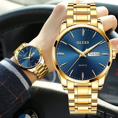 Picture of OLEVS Men's Fashion Watch – Business Classic Stainless Steel Strap Quartz Waterproof Watch - 6898 (251654954)