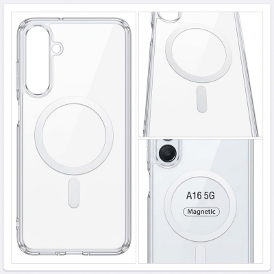 Picture of Samsung Galaxy A16 Anti Yellow Phone Case Magsafe Clear Case Animation Magnetic Suffering Mobile Transparent Phone Back Cover
