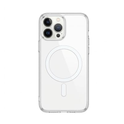 Picture of iphone 15 Transparent Magnatic Anti Yellow Clear Magsafe Protective Phone Case Back Cover