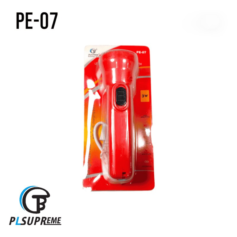 Picture of PLSUPREME PE-07 Mini Torch Light | High Power Flashlight with Side LED | Type-C Rechargeable | 500mAh Battery | Long Backup | Stylish & Compact Design